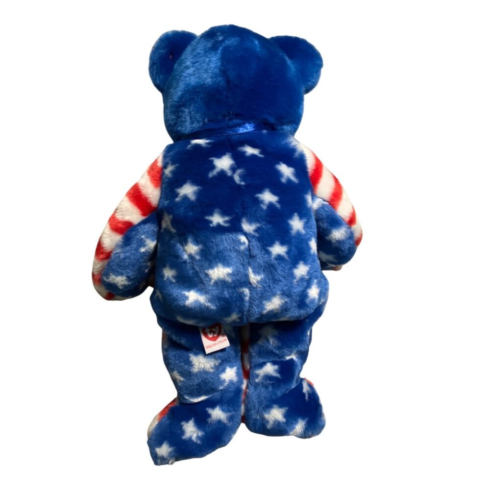 Ty Beanie Buddy Bear LIBERTY BLUE HEAD Plush Bear RETIRED - Picture 10 of 10